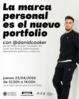 El jueves 23 de abril, Daniel Pérez Román, exalumno del Master Arte Gráficas de la @etsiadi.upv, nos acompañará para enseñarnos otras formas de vivir (bien) del diseño.
Dani, más conocido en redes como @danidcooker, con una marca personal de más de 63.000 seguidores, ha ayudado a deportistas, entrenadores y creadores a escalar sus marcas personales y construir negocios rentables. Dani ha sido además deportista de alto nivel, clasificado para los Juegos Olímpicos de Tokyo 2020. Actualmente es el fundador de Cook Your Brand, una asesoría para diseñadores gráficos y creativos, donde además es el director creativo de proyectos integrales de branding. 

Si quieres contagiarte de su knowhow, a las 12:30h te esperamos en el Salón de Grados de la ETSIADI (Planta 0).

#Valencia #diseño #mag #etsiadi #branding